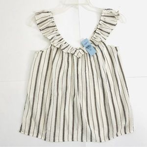 Loft Tank Top Womens XXS Petite Sleeveless V Neck Coastal Nautical Off White